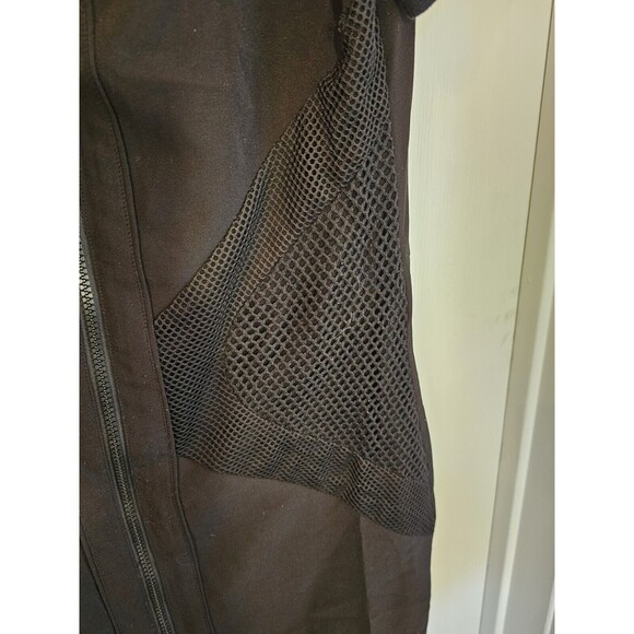 Sao Paulo Anthropologie Bodycon Zip Front Dress 36 Medium Sheath Black Mesh - Picture 3 of 13